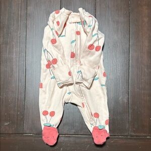 Carter's Cream and Red Footie One Piece with Built-in Feet